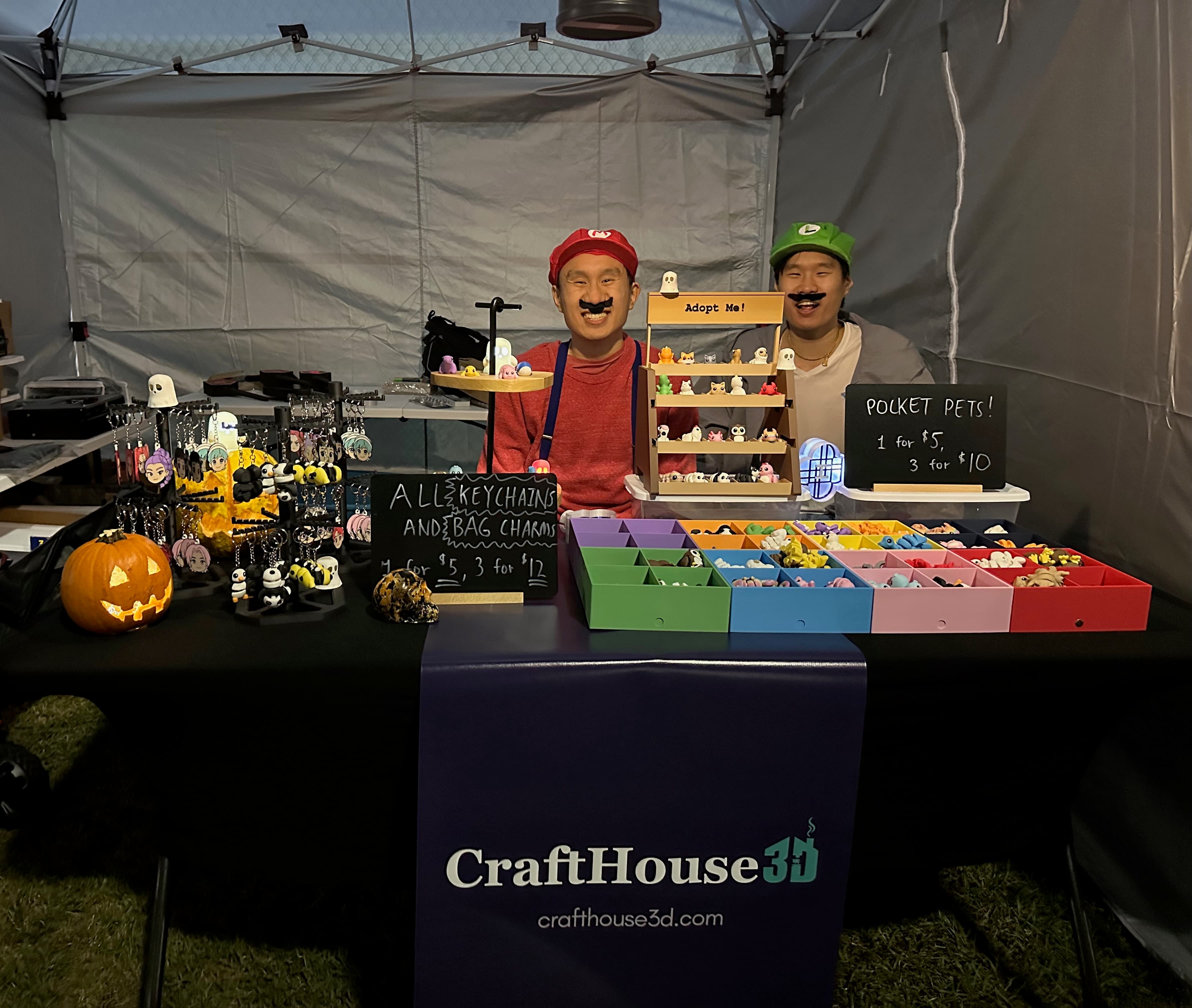 CraftHouse3D booth at a night market